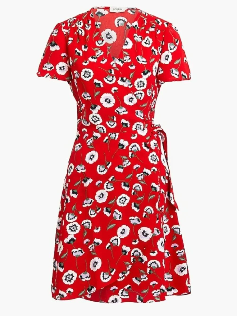 J. Crew Wrap Dress Size 10 Floral Short Sleeves Cottagecore L6954 Lightweight